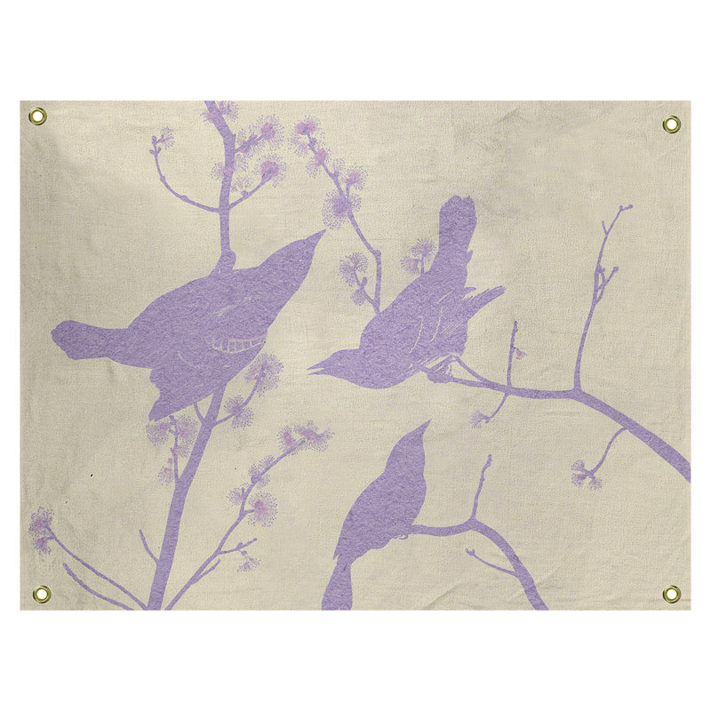 Maciejewski Polyester Tapestry, 60.5" H x 51.5" W, Beige/Purple
