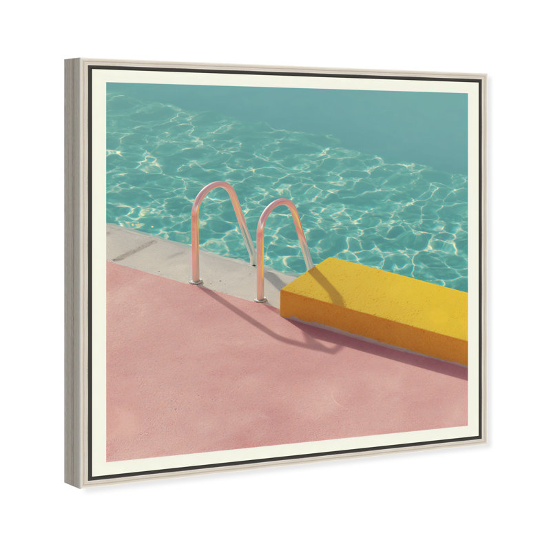 Poolside Symmetry II Print by Oliver Gal, 25"H x 25"W, Silver Floater Frame