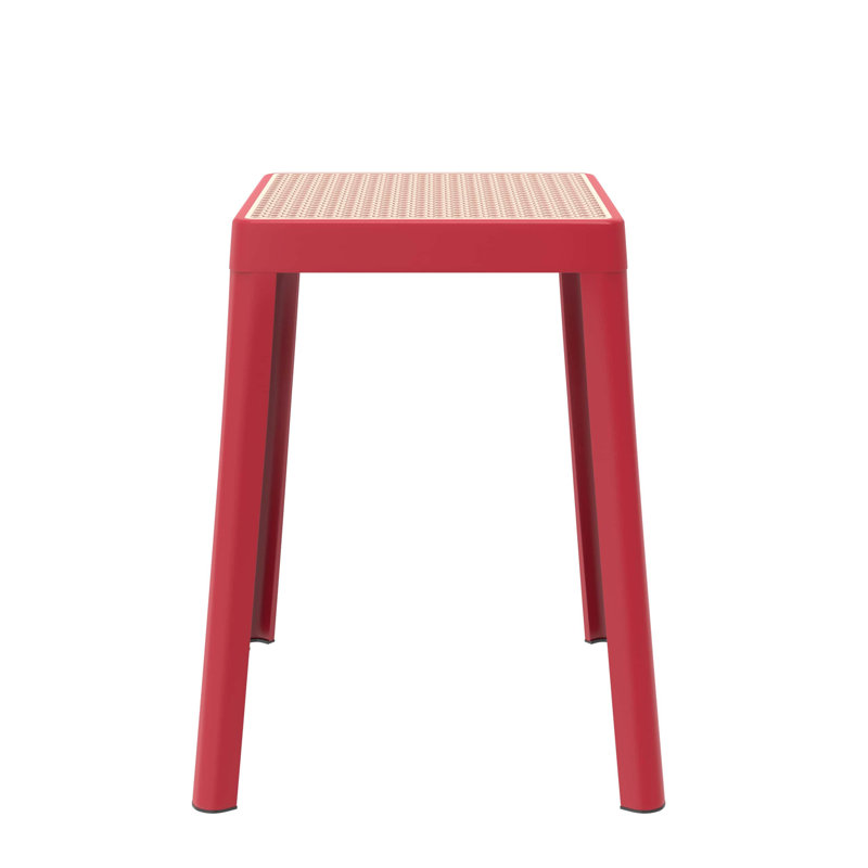 Tabouret carré en plastique empilable Dantoni, Rouge