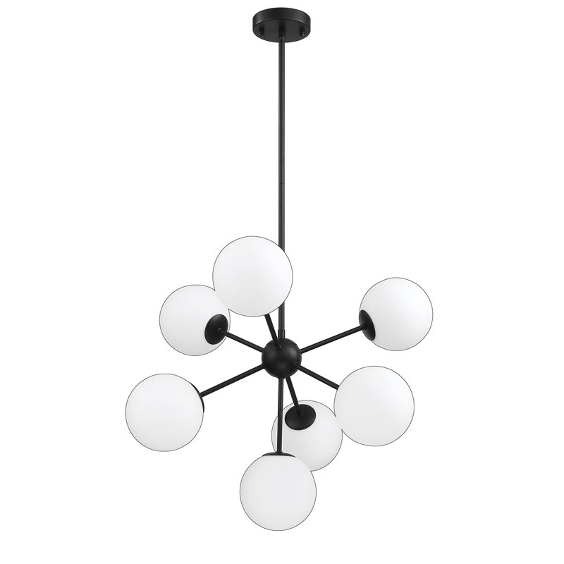 Luminaire suspendu noir 7 lumières Annamarra