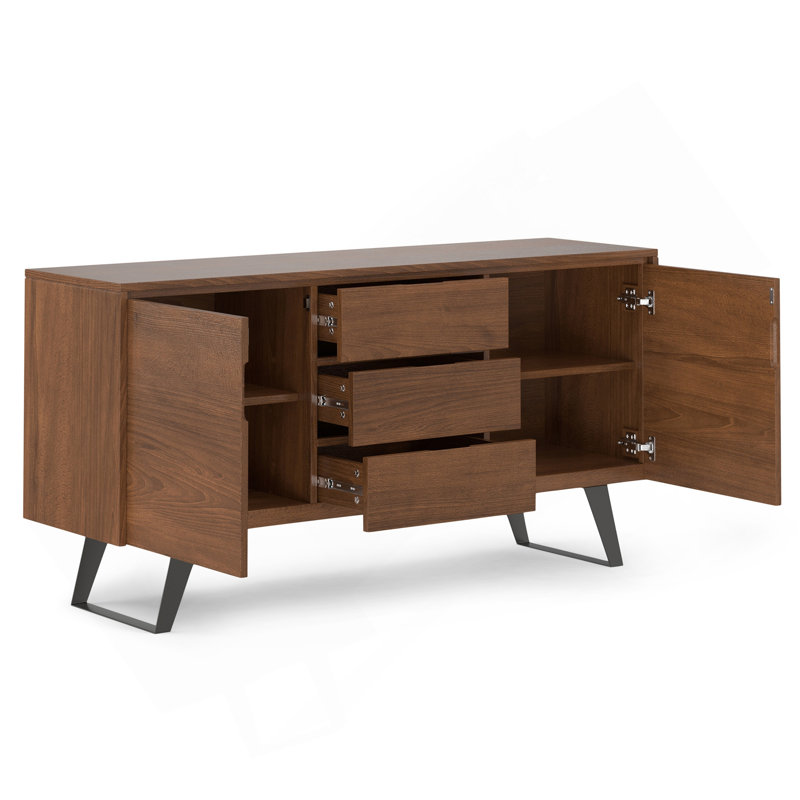 Buffet Lowry - Placage en noyer, Noyer