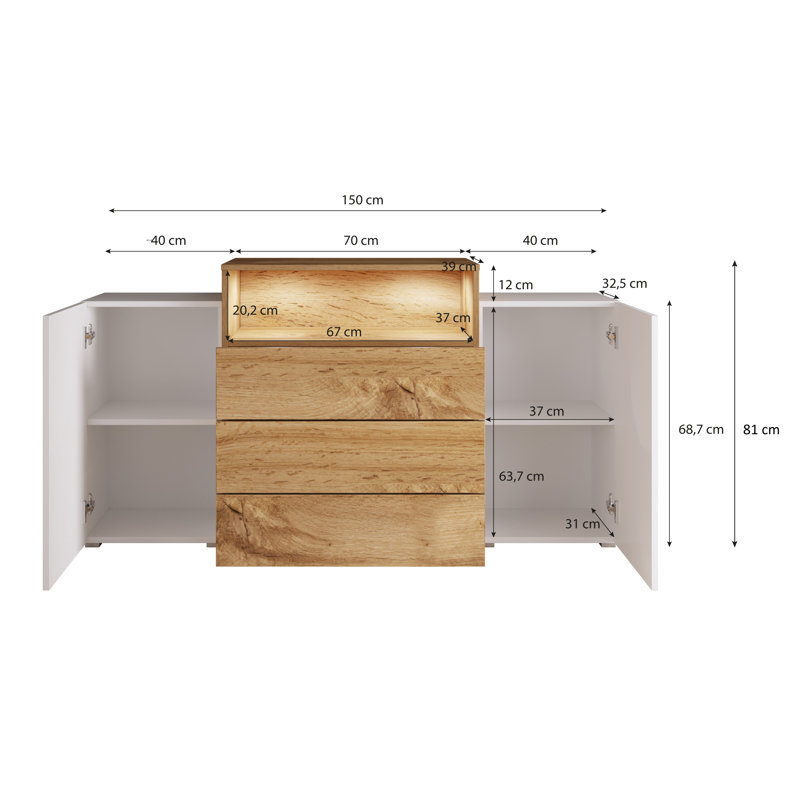 Sideboard Plymptonville 150 cm, Cashmere Beige