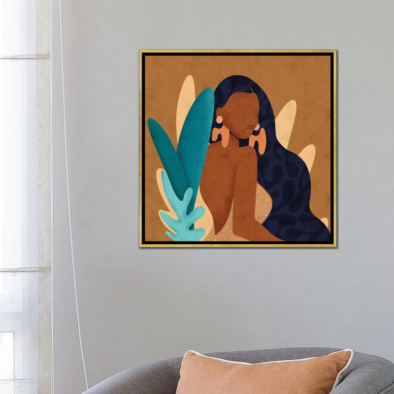 "In Bloom Square" par Reyna Noriega-impression d’art graphique, H 26 po x l 26 po x P 1,5 po, Pas de tapis