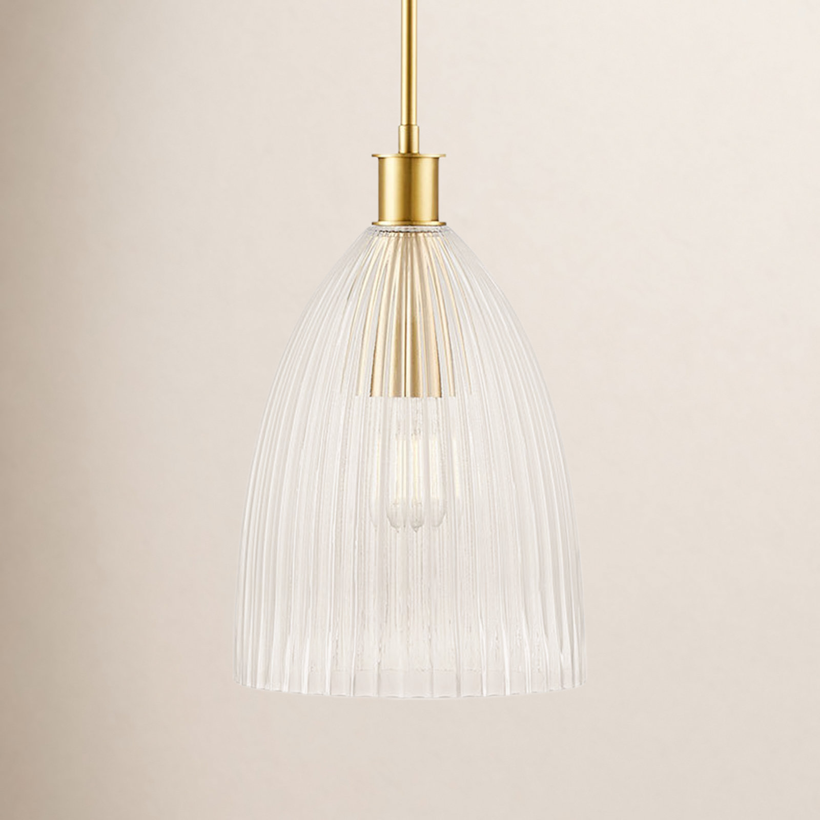 Whistler 1-Light Pendant in Natural Brass, 15.5" H x 10" W x 10" D