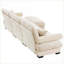 Canapés modulaires | Très grand canapé-lit modulaire en L convertible pour salon avec repose-pieds mobile | Crème | Velours