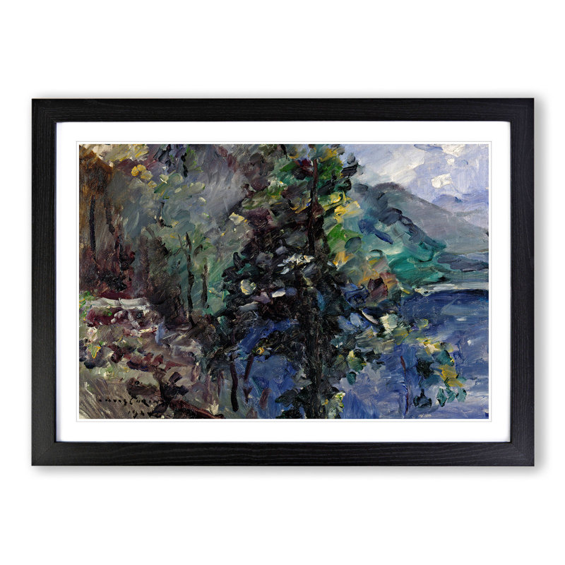 Walchensee Slopes by Lovis Corinth - Picture Frame Painting, 48cm H x 65cm W x 2cm D, Black