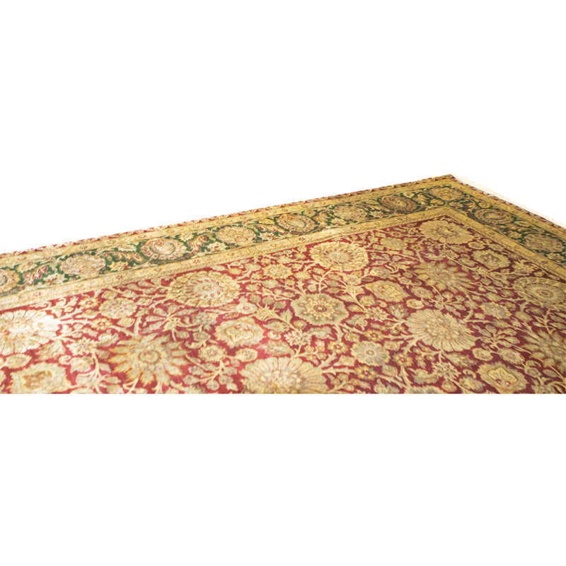 High-Quality Hand-Knotted Red And Green Area Rug