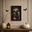 " Pink Roses And White Flowers On Stack Of Vintage Halloween " Painting Print-1156094782