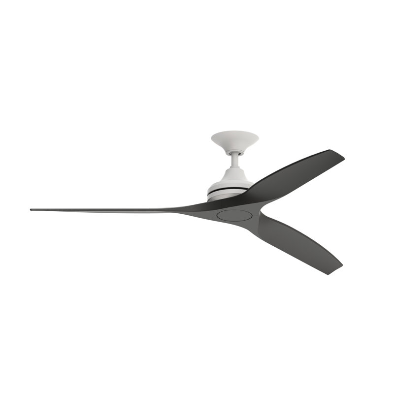 Spitfire 60 inch Indoor/Outdoor Ceiling Fan - Matte White with Black blades, Black, Matte White