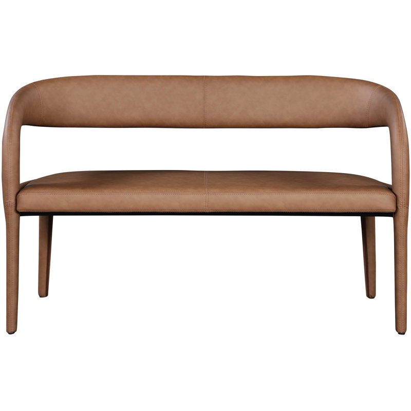 Banc en similicuir Sylvester Aurich, Cuir brun végétalien