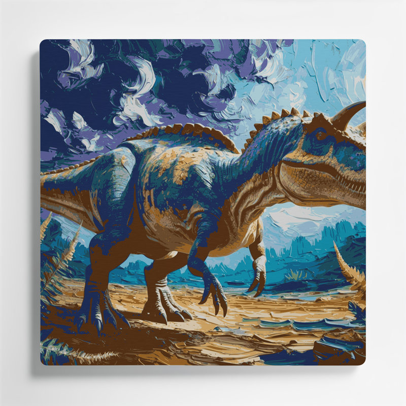«Dinosaur Chasmosaurus», art mural en métal mauve, H 12 po x l 12 po