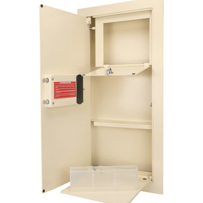 Left Opening Safe Beige 0.82 Cubic Ft - Built With Steel For Added Security Convenient Interior Locking Compartment And Mounting Facility