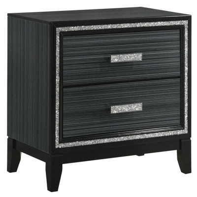 Weathered Black 2-Drawer Nightstand