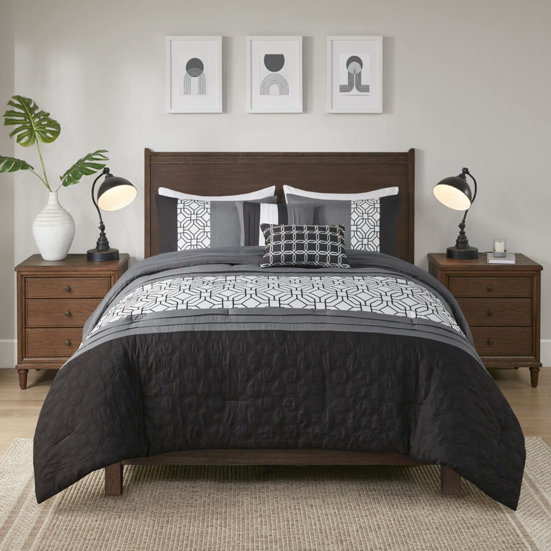 Donnell Embroidered 5 Piece Comforter Set