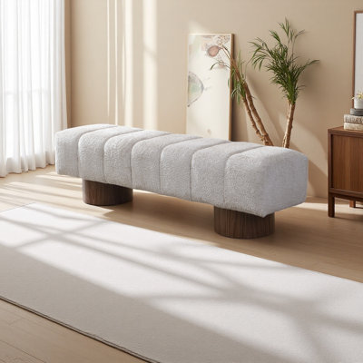Dining Bench For Dining Room, No-Assembly End Of Bed Entryway Bench Ottoman For Bedroom Living Room