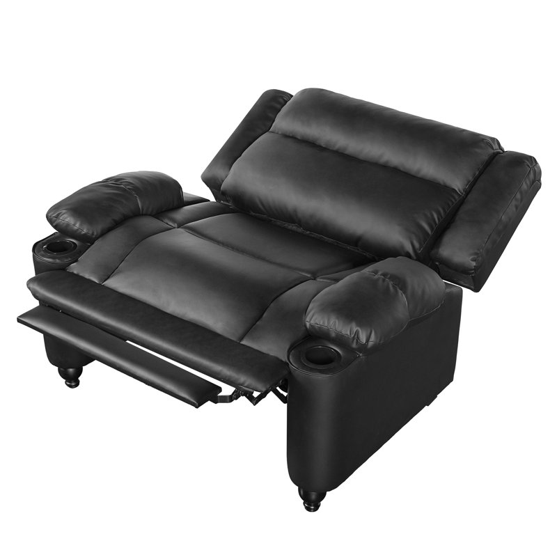 Fauteuil d'appoint Juliana Traditional, Black Faux Leather