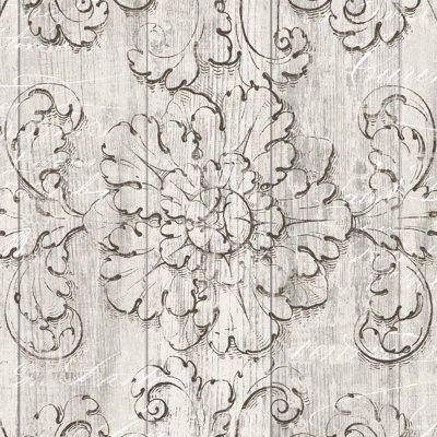 Italian Scroll V On Driftwood by Wild Apple Portfolio - Wrapped Canvas Painting