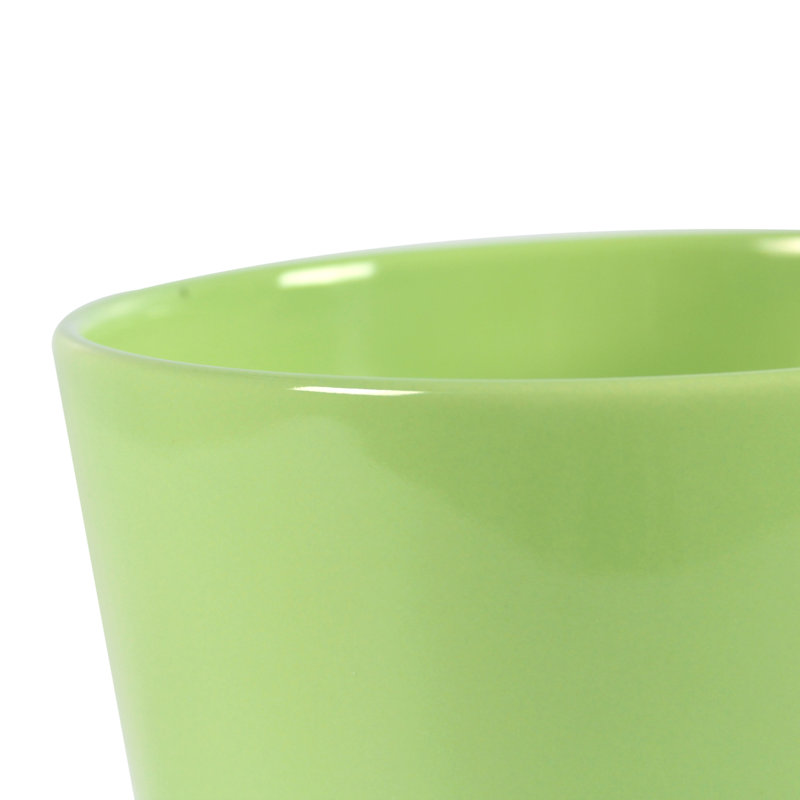 Handmade 2-Piece Ceramic Indoor Pot Planter Set, Light Green