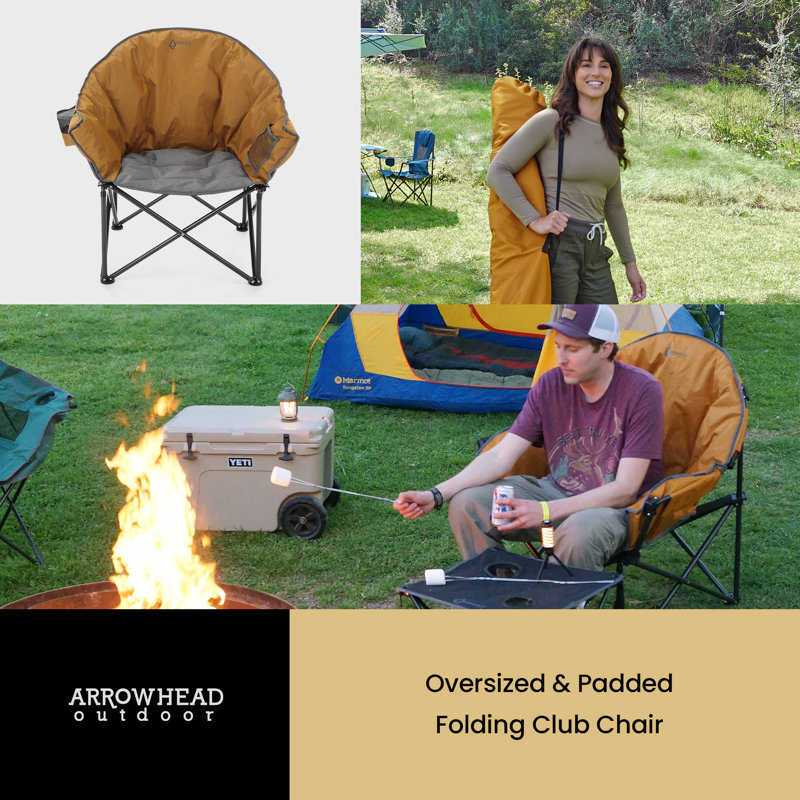 Chaise de camping Cozy Club, Jaune/gris