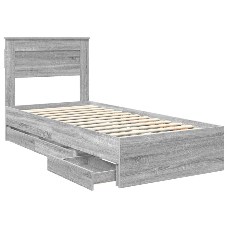 Bed Frame, Small Single (2'6), Grey Sonoma