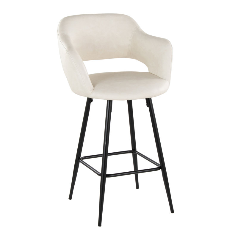 Contemporary Counter Stool, Noir, Blanc