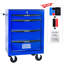 4, armoire à outils à roulettes, glissières à roulement, poignée à tirer, rangement de mobilité en acier 20 po avec tiroir noir et bleu, 4 roues universelles avec 2 freins, mécanisme de verrouillage pour-1292890681