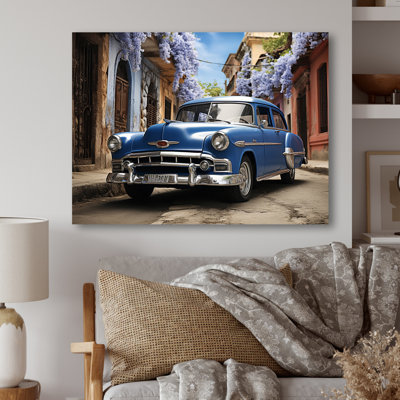 Cuban Blue Classic Car - Transportation Metal Wall Decor