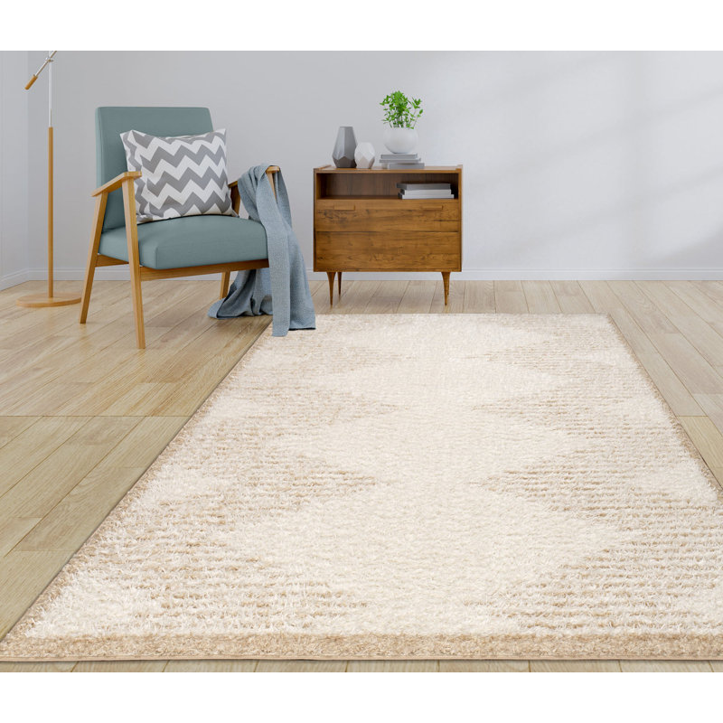 Tapis brun / beige en polypropylène tissé à la machine Shloime, Rectangle 3 pi 11 po x 5 pi 3 po