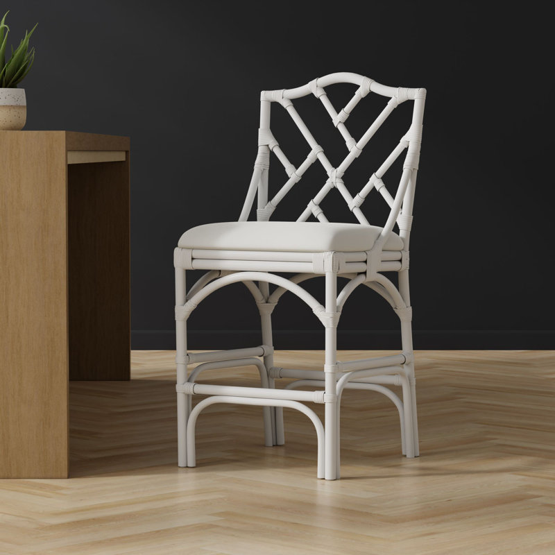 Alderson Upholstered Counter Stool, White, Counter Stool (27.5" Seat Height)