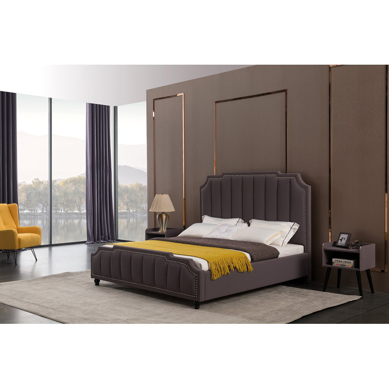 Upholstered Platform Bed, King