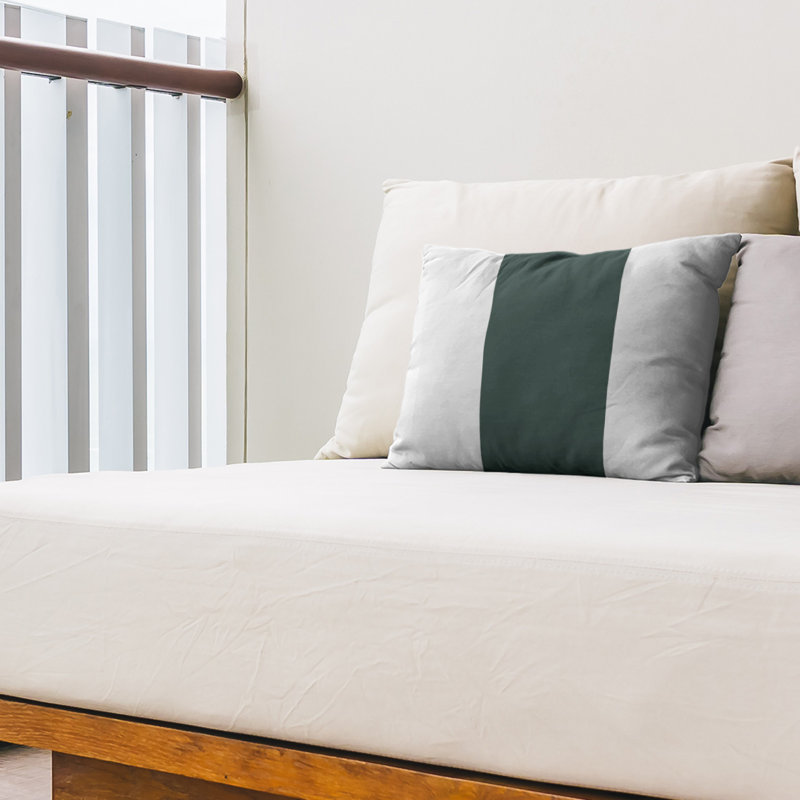 Coussin intérieur/extérieur, Blanc / Vert