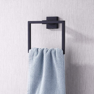  SUS 304 Stainless Steel Square Towel Ring, Wall Mounted  Bathroom Towel Holder,Towel Rack