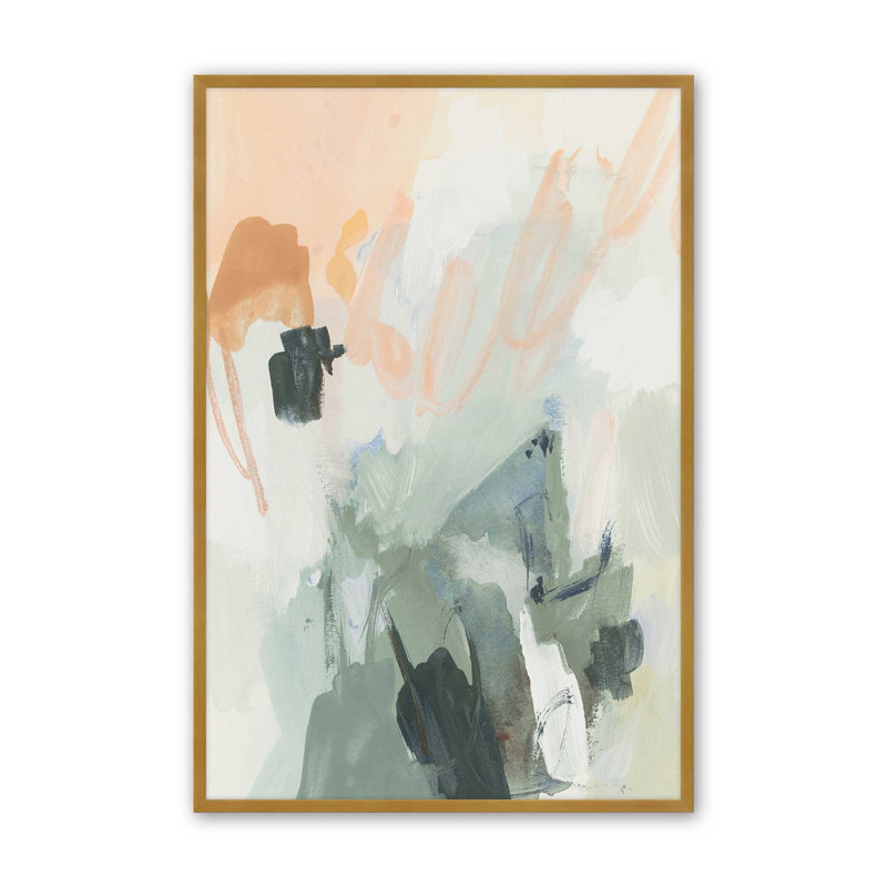 «Whispers of Nature I Print», H 15,25 po x l 12,25 po, Cadre ouvert en angle, or poli