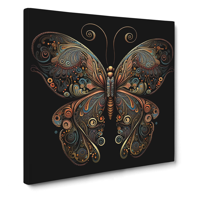 Butterfly Paisley Art - Print, 50cm H x 50cm W x 3cm D