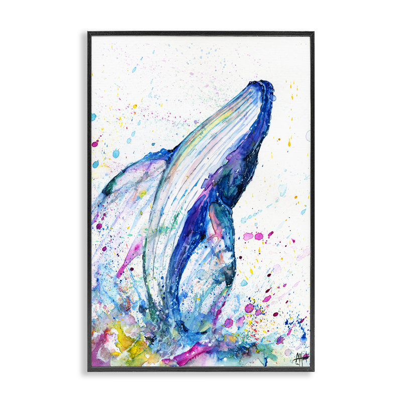 Baleine de culasse avec éclaboussures, estampe numérique, conception de Marc Allante, H 18 po x l 12 po