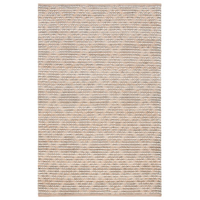 Natura Hand Woven Wool/Jute/Cotton Geometric Rug in Natural/Gray