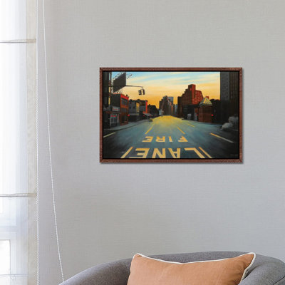 Sunrise Over Seventh Avenue 1 Piece Floater Frame Wall Art on Canvas