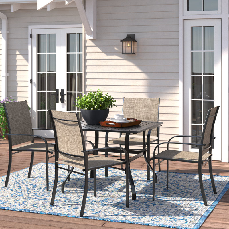 Salem Square 4 - Person 37" Long Dining Set, Brown
