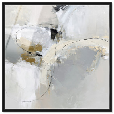Impression acrylique encadrée Mineral Trace, grand format, œuvre abstraite par Art Remedy, cadre noir, 20 x 20