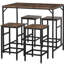 Ensemble de table de salle à manger 5 pièces, table et 4 tabourets, peu encombrant