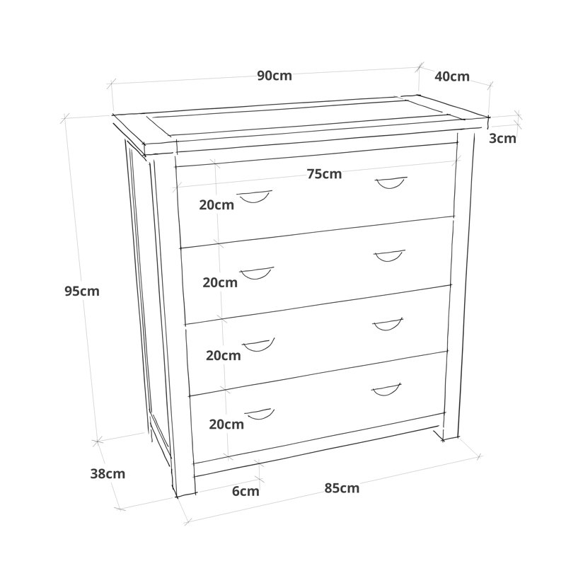 Hednesford Piece Bedroom Set, 3 Pcs: Nightstand, 2 Dressers