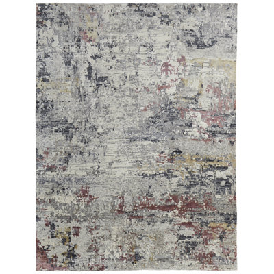Teyvon Modern Abstract Gray Area Rug