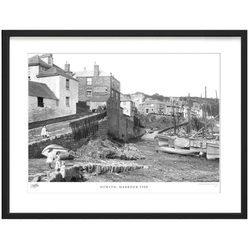 Newlyn, Harbour 1908 - Single Picture Frame Print, 28cm H x 36cm W x 2.3cm D