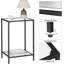 Ensemble de 2 tables d'appoint, tables de bout en verre trempé, tables de chevet à 2 niveaux avec tablettes de rangement, table basse de style moderne, table de canapé mince, noir-130803773