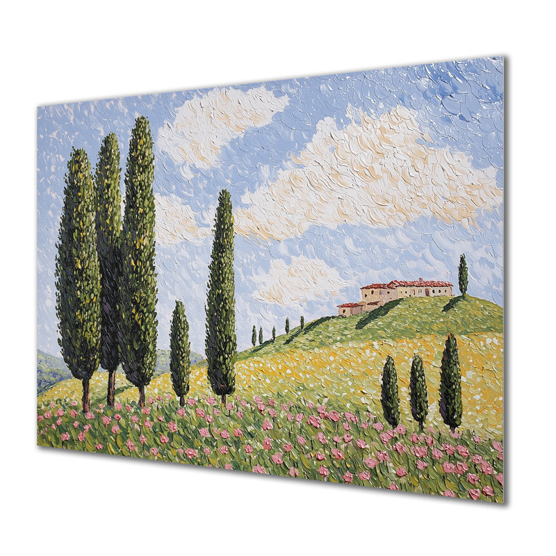 «Geraniums Landscape Inspired» par Vincent I - France, impression sur métal, H 30 po x l 40 po