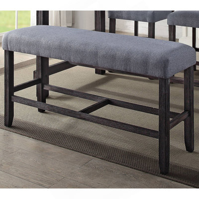 Banc à hauteur de comptoir gris et patiné espresso