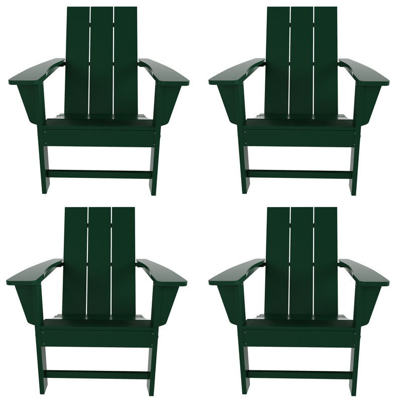 Joubert Foldable Outdoor Adirondack Set, Dark Green