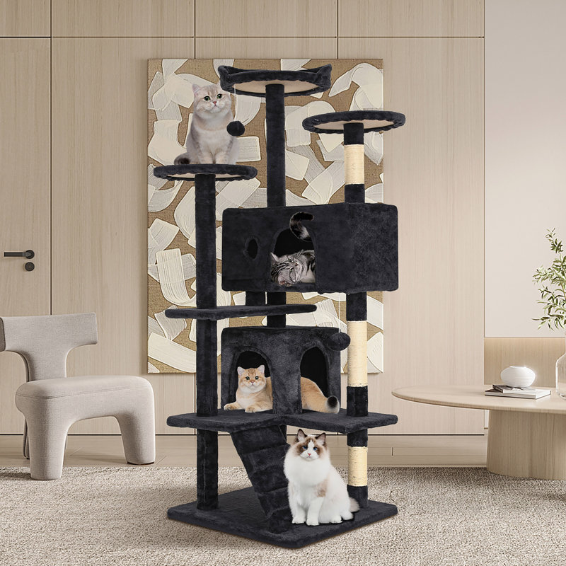 Tour pour arbre à chat Derrell, Gris clair, H 70 po x l 22 po x P 22 po