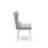 5-Piece Modern Dining Set Consists of a Distressed Jacobean Dining Room Table and 4 Baby Blue Linen Fabric Parson Chairs with Button Tufted Back - Wire Brushed Linen White-576146938-576146939-576146933
