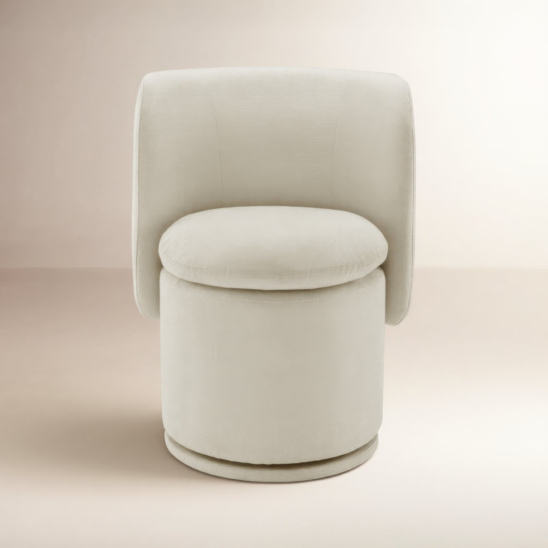 Adrielle Swivel Barrel Chair with Tear-Resistant Fabric, Elite Charcoal